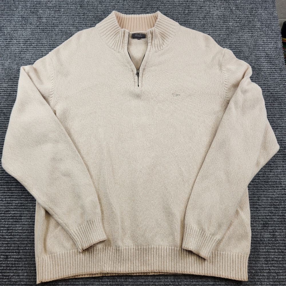 Wolsey 1/4 Zip  Sweater Jumper Size XXL Cream Beige Golf Mens Pullover